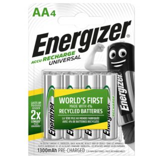 Akumulatorki Energizer Accu Recharge Universal AA HR6 1,2V, pojemność 1300mAh 4 sztuki