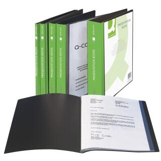 Album ofertowy Q-Connect A4, 100 koszulek, okładka miękka z kieszenią opisową czarny