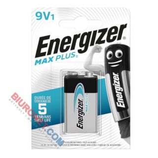 Bateria blokowa Energizer Max Plus E 6LR61 9V, najdłużej działająca, alkaliczna 1 sztuka