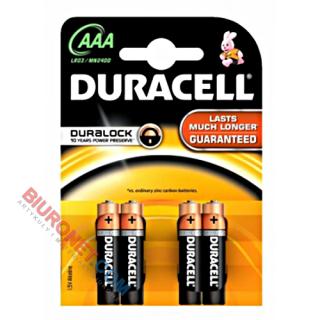 Baterie Duracell Basic AAA LR03 1,5V, cienkie paluszki alkaliczne 4 sztuki