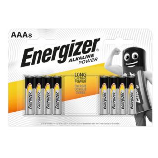 Baterie Energizer Alkaline Power AAA LR03 1,5V, cienkie paluszki alkaliczne 8 sztuk