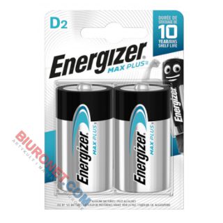 Baterie Energizer Max Plus D LR20 1,5V, najdłużej działające, grube paluszki alkaliczne 2 sztuki