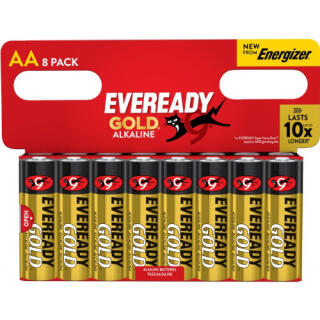 Baterie Eveready GOLD Alkaline from Energizer AA LR06 1,5V, paluszki alkaliczne 8 sztuk