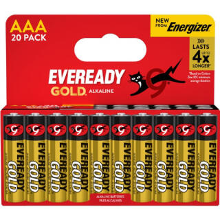 Baterie Eveready GOLD Alkaline from Energizer AAA LR03 1,5V, cienkie paluszki alkaliczne 20 sztuk