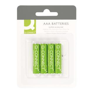 Baterie Q-Connect Super Alkaline AAA LR03 1,5V, cienkie paluszki alkaliczne 4 sztuki