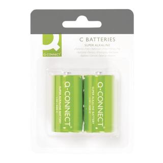 Baterie Q-Connect Super Alkaline C LR14 1,5V, średnie paluszki alkaliczne 2 sztuki