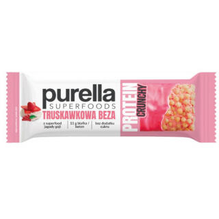 Baton proteinowy Bakalland Purella Protein Crunchy Truskawkowa Beza 45g , bez cukru 15 sztuk