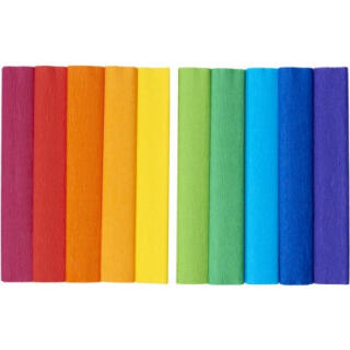 Bibuła marszczona tęczowy mix kolorów TOP 2000 Creatinio w rolce 10 sztuk 25 x 200 cm