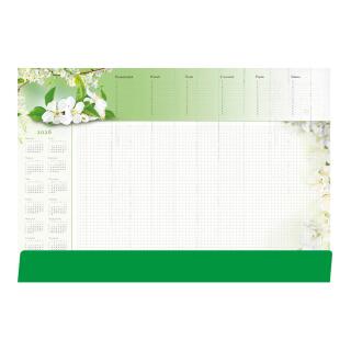 Biuwar podkładka na biurko z kalendarzem i planem tygodniowym 2027 Michalczyk i Prokop T-2-B3 49 x 33,5 cm, blok 52 kartki z listwą zielona gałązka