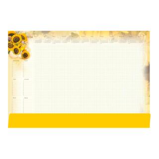 Biuwar podkładka na biurko z kalendarzem i planem tygodniowym 2027 Michalczyk i Prokop T-2-B3 49 x 33,5 cm, blok 52 kartki z listwą żółty słonecznik
