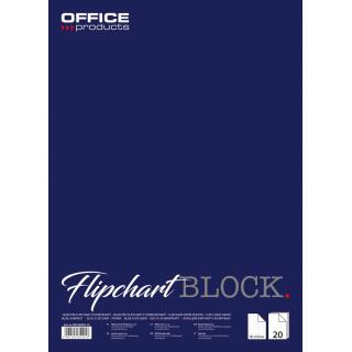 Blok do flipchartów Office Products, biały papier w kratkę, mały 58,5 x 81 cm 20 kartek