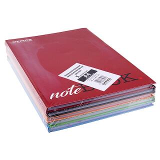 Brulion Office Products A4, zeszyt w linie, twarda oprawa, miks okładek 96 kartek