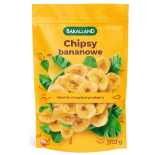 Chipsy bananowe Bakalland, chrupiące 200 g