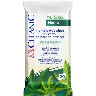 Chusteczki do higieny intymnej Cleanic Naturals Hemp 20 sztuk