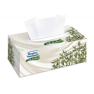 Chusteczki higieniczne 4-warstwowe białe Regina Soft Bamboo, kosmetyczne listki w pudełku 96 sztuk