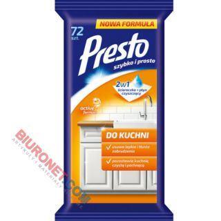 Chusteczki nawilżane Presto Do Kuchni, ściereczki jednorazowe 72 sztuki