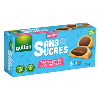 Ciastka Gullon Tartelettes Au Chocolat, tartaletki z czekoladą, bez cukru 186 g