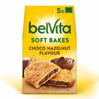Ciastka LU BelVita Soft Bakes Breakfast Choco Hazelnut, miękkie ciastka z nadzieniem czekoladowo - orzechowym 250 g