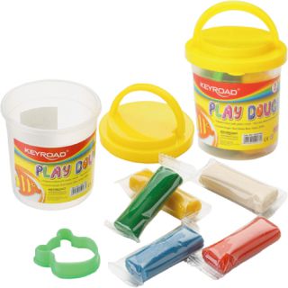 Ciastolina zestaw w wiaderku KEYROAD Play Dough 5 kolorów x 20 g, 1 foremka 6 elementów