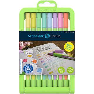 Cienkopis Schneider Line-Up 0,4 mm, zestaw pastelowych kolorów w stojaku 8 kolorów