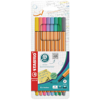 Cienkopisy w etui Stabilo Point 88 Neon, linia 0,4 mm 8 kolorów