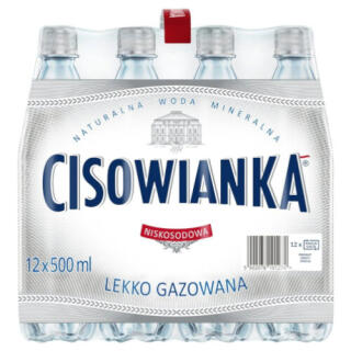 Cisowianka 0,5L x 12 sztuk, woda mineralna, w butelkach PET lekko gazowana 
