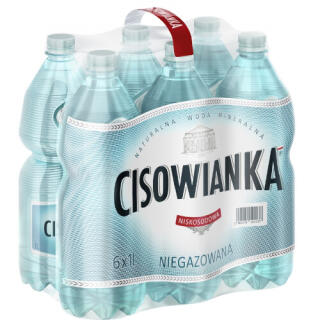 Cisowianka 1,0L x 6 sztuk, woda mineralna, w butelkach PET niegazowana