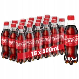Coca Cola 0,5L, napój gazowany, w butelce PET 18 sztuk
