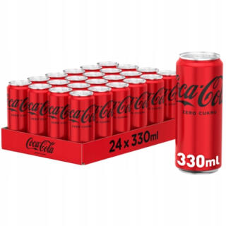 Coca Cola Zero 0,33L, napój gazowany bez cukru, w puszce 24 sztuki
