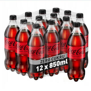 Coca Cola Zero 0,85L, napój gazowany bez cukru, w butelce PET 12 sztuk
