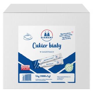 Cukier biały Diamant, w saszetkach 5g 1000 sztuk