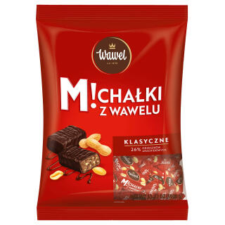 Cukierki czekoladowe z kawałkami orzechów arachidowych Michałki Klasyczne Wawel 1kg