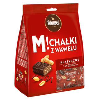 Cukierki czekoladowe z kawałkami orzechów arachidowych Michałki Klasyczne Wawel 245g