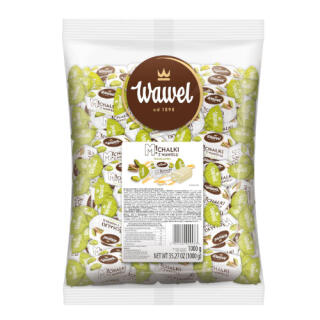 Cukierki z kawałkami solonych pistacji w białej polewie Michałki Pistacjowe Wawel 1 kg