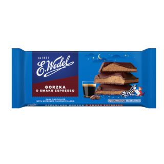 Czekolada gorzka o smaku espresso E. Wedel, nadziewana tabliczka 100 g