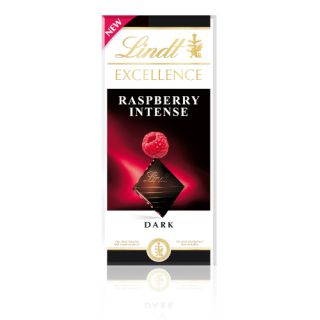 Czekolada Lindt Excellence Raspberry Intense, gorzka z kawałkami malin 100 g