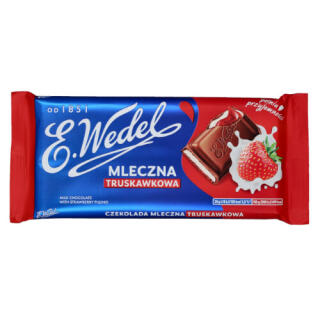 Czekolada mleczna truskawkowa E. Wedel, nadziewana tabliczka 100 g