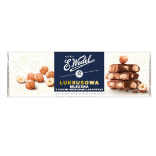 Czekolada mleczna z całymi orzechami laskowymi E. Wedel Luksusowa, tabliczka 220 g
