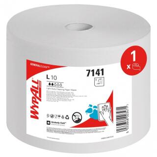 Czyściwo papierowe w rolce Kimberly-Clark WypAll L10 General Clean 7141, białe 1-warstwowe 1 rolka x 1500 listków