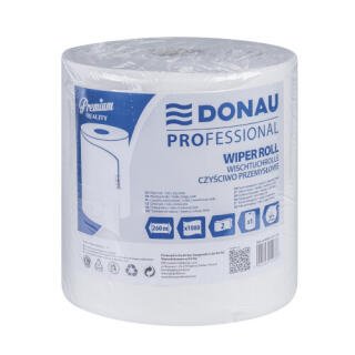 Czyściwo przemysłowe w rolce Donau PROFESSIONAL 1080 listków, biały papier celulozowy 2-warstwowy 1 rolka x 260 m