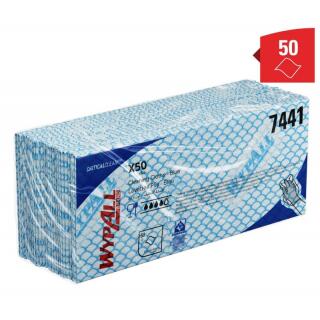 Czyściwo składane włókninowe Kimberly-Clark WypAll X50 Critical Clean 7441, niebieskie ściereczki 41,8 × 22,1 cm 50 sztuk