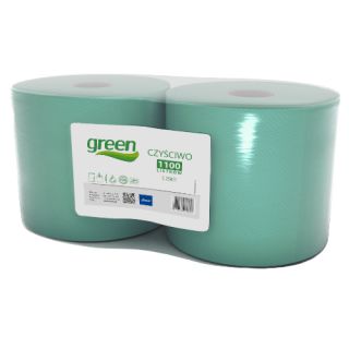 Czyściwo w rolce Lamix Green 9041, zielony papier makulaturowy 1-warstwowy 2 rolki x 250 m