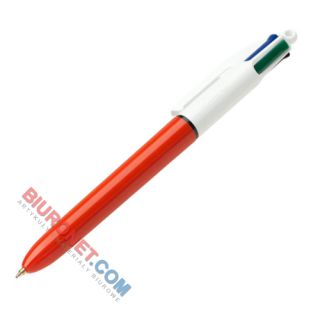 Długopis 4-kolorowy automatyczny BIC 4Colours Classic F, końcówka 0,8 mm, obudowa czerwona 4 kolory