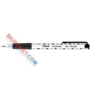 Długopis automatyczny Toma Superfine 069, obudowa w gwiazdki, cienka końcówka 0,5 mm czarny