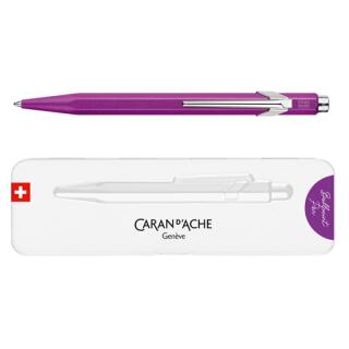 Długopis CARAN D'ACHE 849 Colormat-X w pudełku, wkład Goliath niebieski M fioletowy obudowa