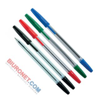 Długopis jednorazowy ze skuwką Office Products, 50 sztuk, końcówka 1,0 mm niebieski