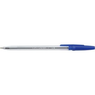 Długopis jednorazowy ze skuwką Q-Connect Sign Proof, kartonik 50 sztuk, końcówka 0,4 mm niebieski