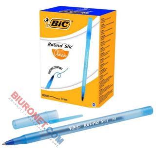 Długopis ze skuwką BIC Round Stick M 1,0 mm, karton 60 sztuk, jednorazowy niebieski