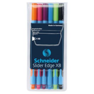 Długopis ze skuwką w etui Schneider Slider Edge gruba końcówka XB 6 kolorów