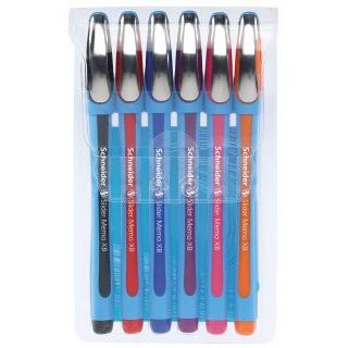Długopis ze skuwką w etui Schneider Slider Memo, gruba końcówka XB 6 kolorów